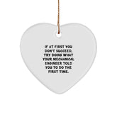 Funny Mechanical Engineer Gifts for Him - Heart Ornament from Friends and Family - Inspirational Christmas Unique - Image 1
